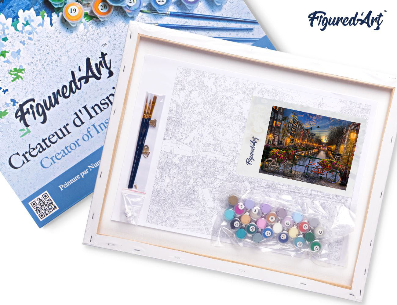 Paint by Numbers Framed - View of Amsterdam canal