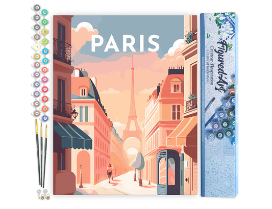Paint by Numbers rolled - Travel Poster Paris