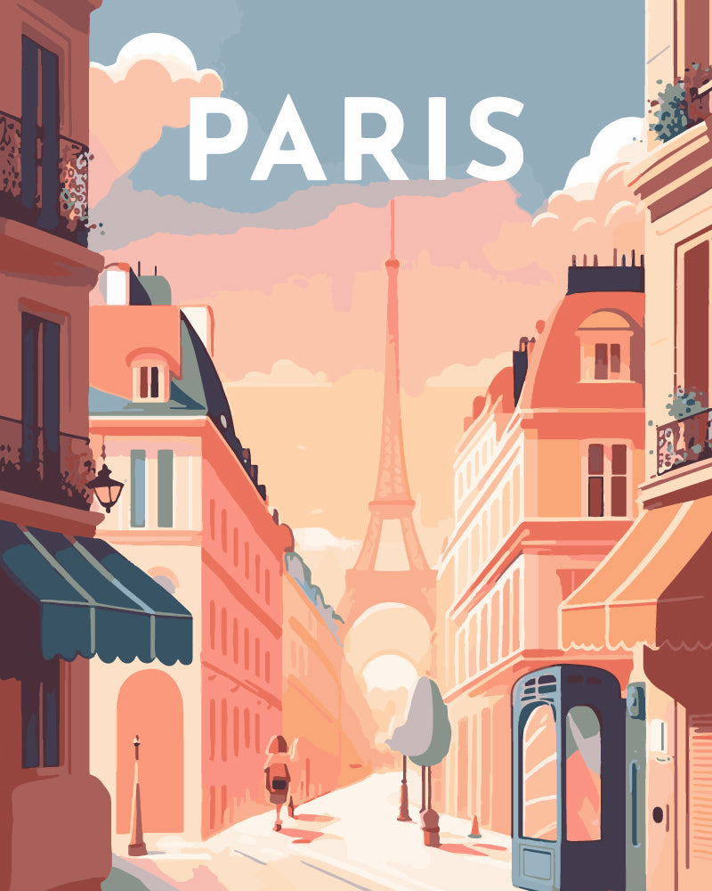 Paint by Numbers rolled - Travel Poster Paris