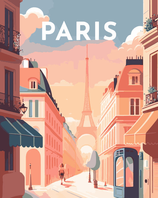 Paint by Numbers rolled - Travel Poster Paris