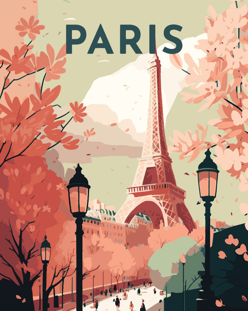 Paint by Numbers rolled - Travel Poster Paris 2