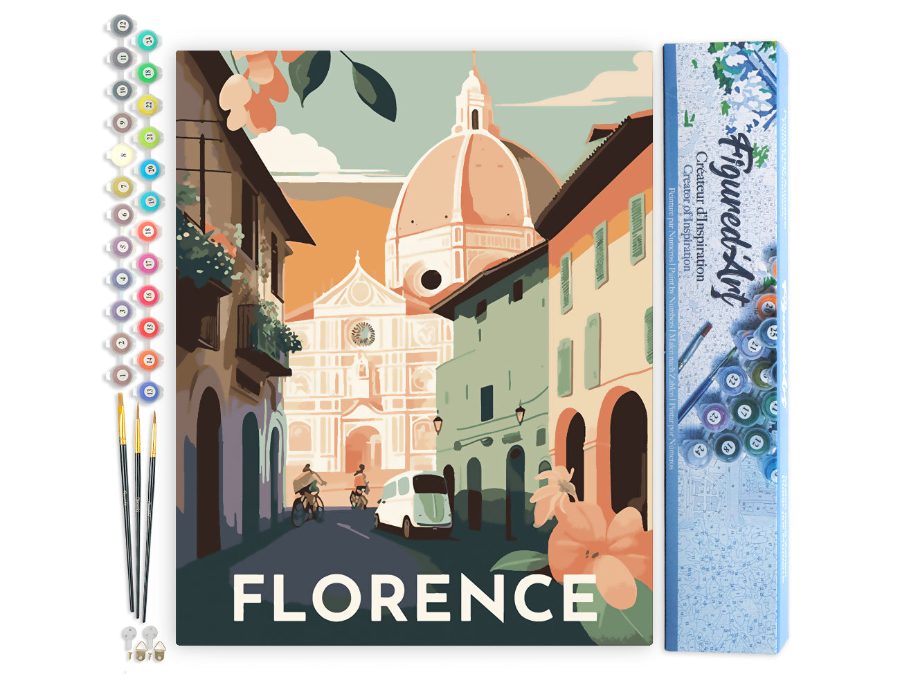 Paint by Numbers rolled - Travel Poster Florence