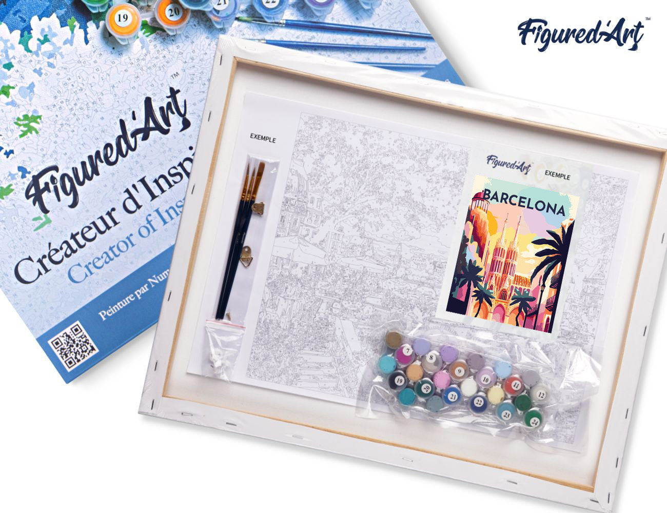 Paint by Numbers Framed - Travel Poster Barcelona