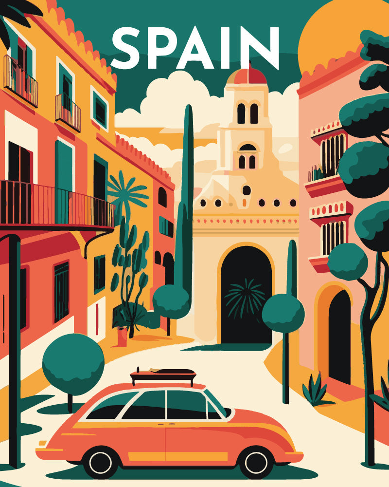 Paint by Numbers rolled - Travel Poster Seville