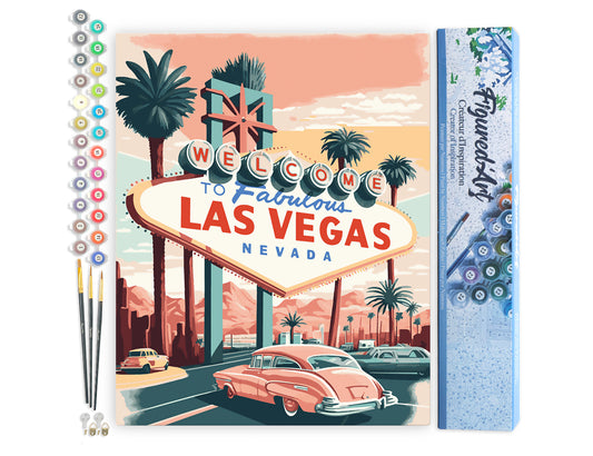 Paint by Numbers rolled - Travel Poster Las Vegas