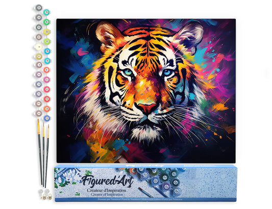 Paint by Numbers rolled - Colorful Abstract Tiger
