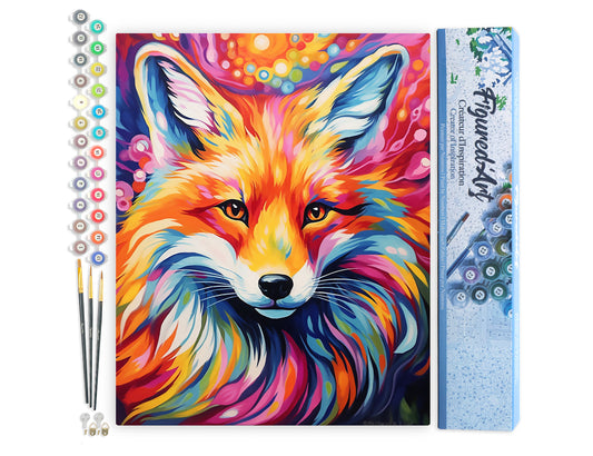 Paint by Numbers rolled - Colorful Abstract Fox