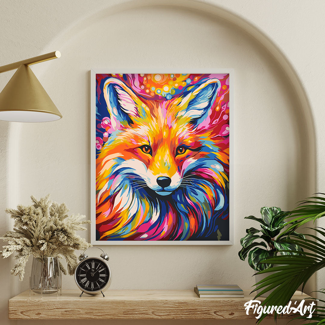 Paint by Numbers rolled - Colorful Abstract Fox