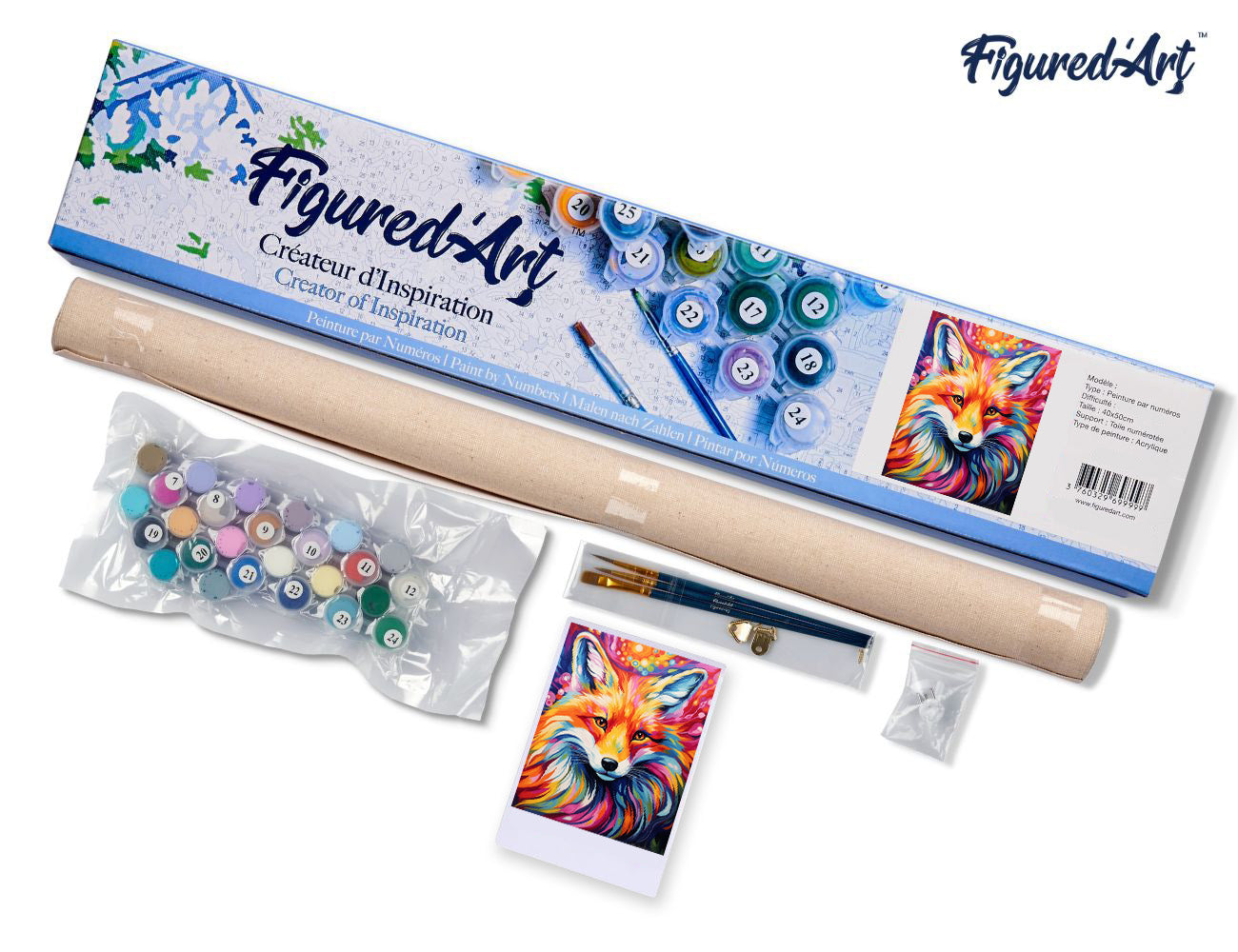 Paint by Numbers rolled - Colorful Abstract Fox