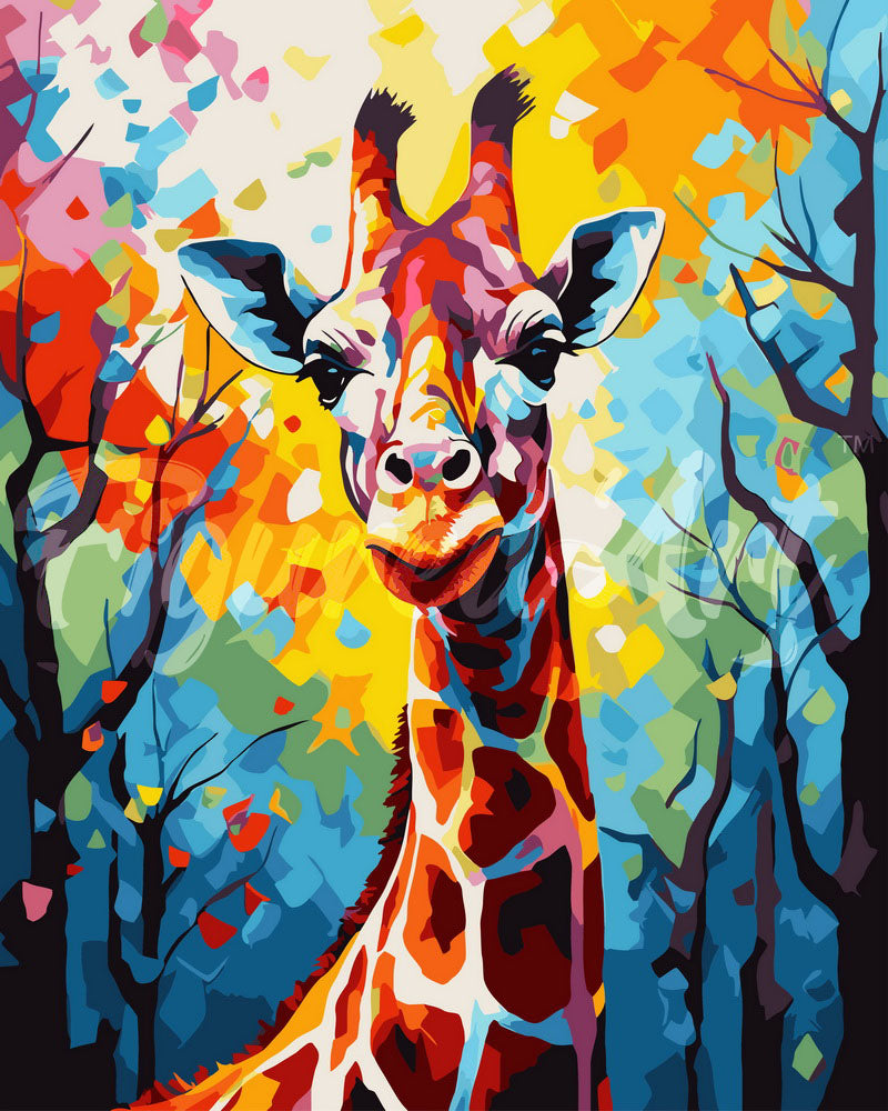 Paint by Numbers rolled - Colorful Abstract Giraffe
