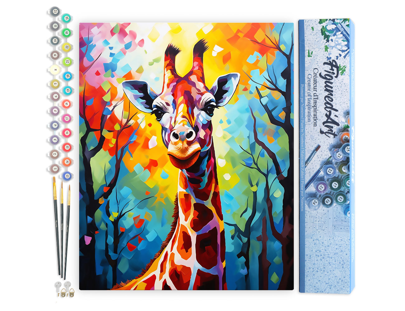 Paint by Numbers rolled - Colorful Abstract Giraffe