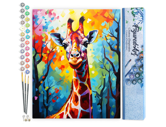 Paint by Numbers rolled - Colorful Abstract Giraffe