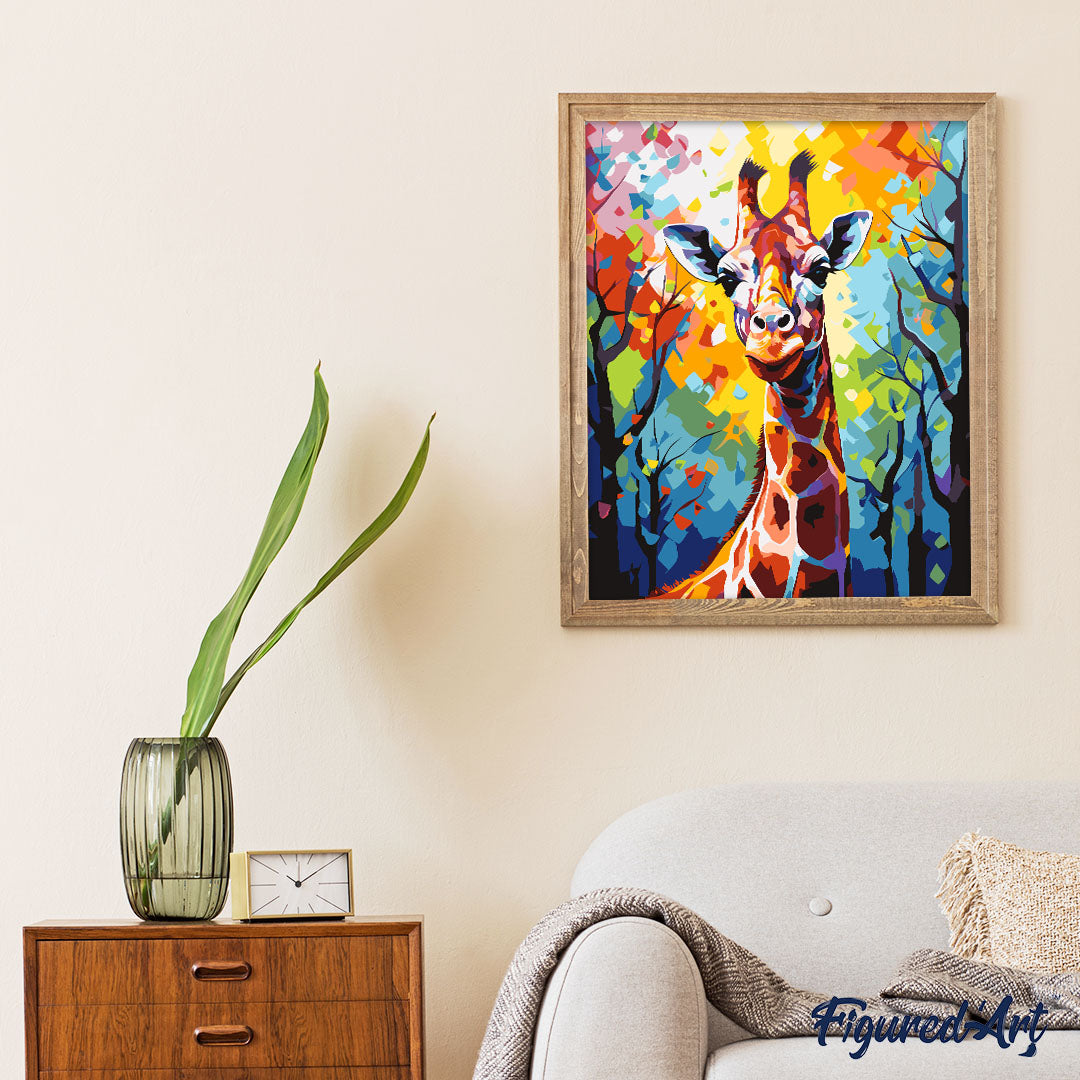 Paint by Numbers rolled - Colorful Abstract Giraffe