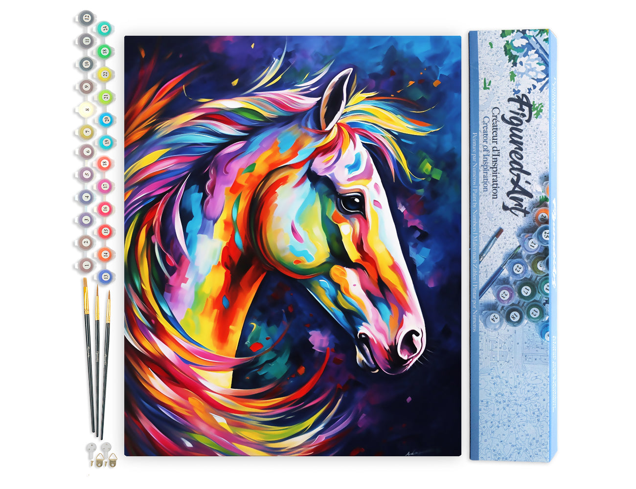 Paint by Numbers rolled - Colorful Abstract Horse