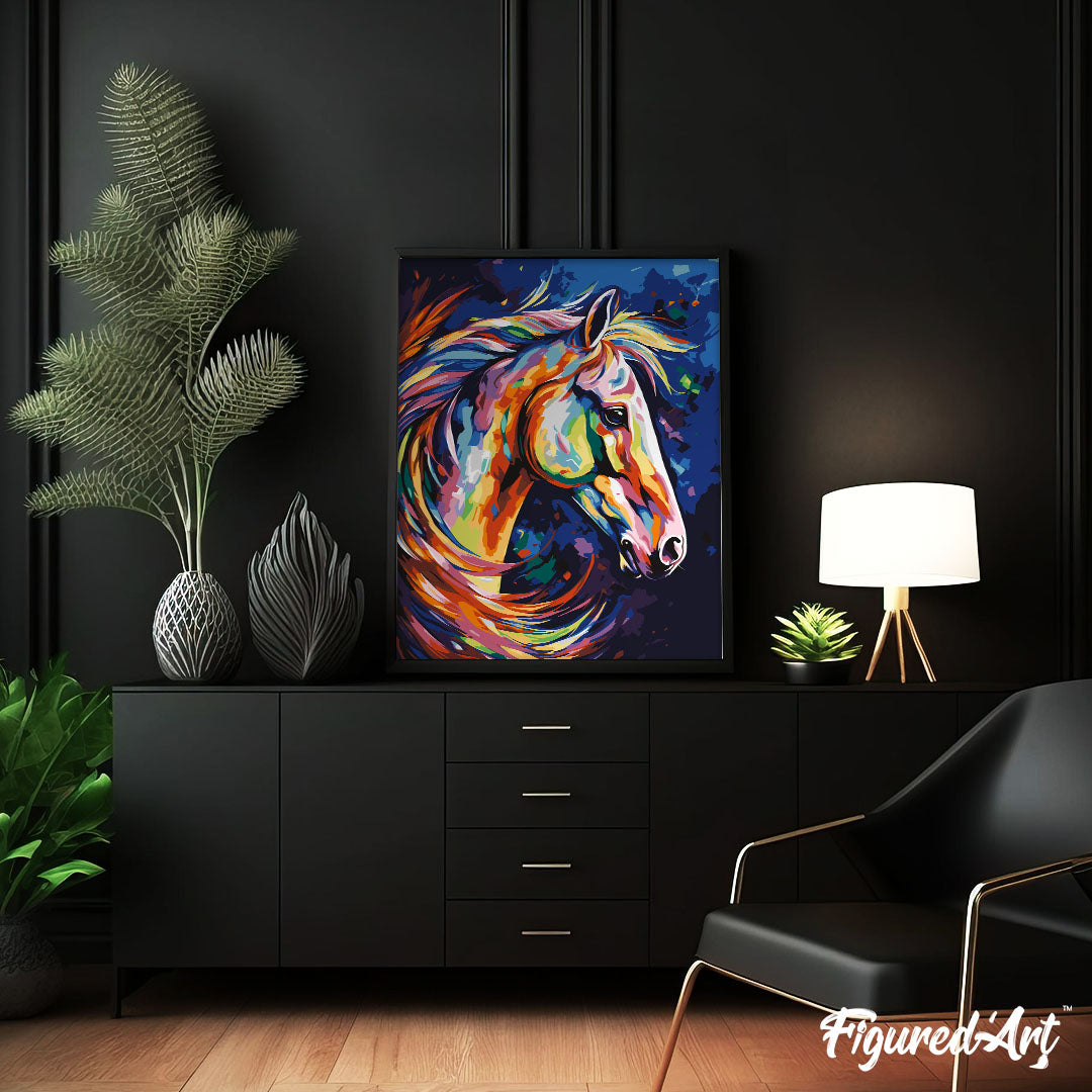 Paint by Numbers rolled - Colorful Abstract Horse