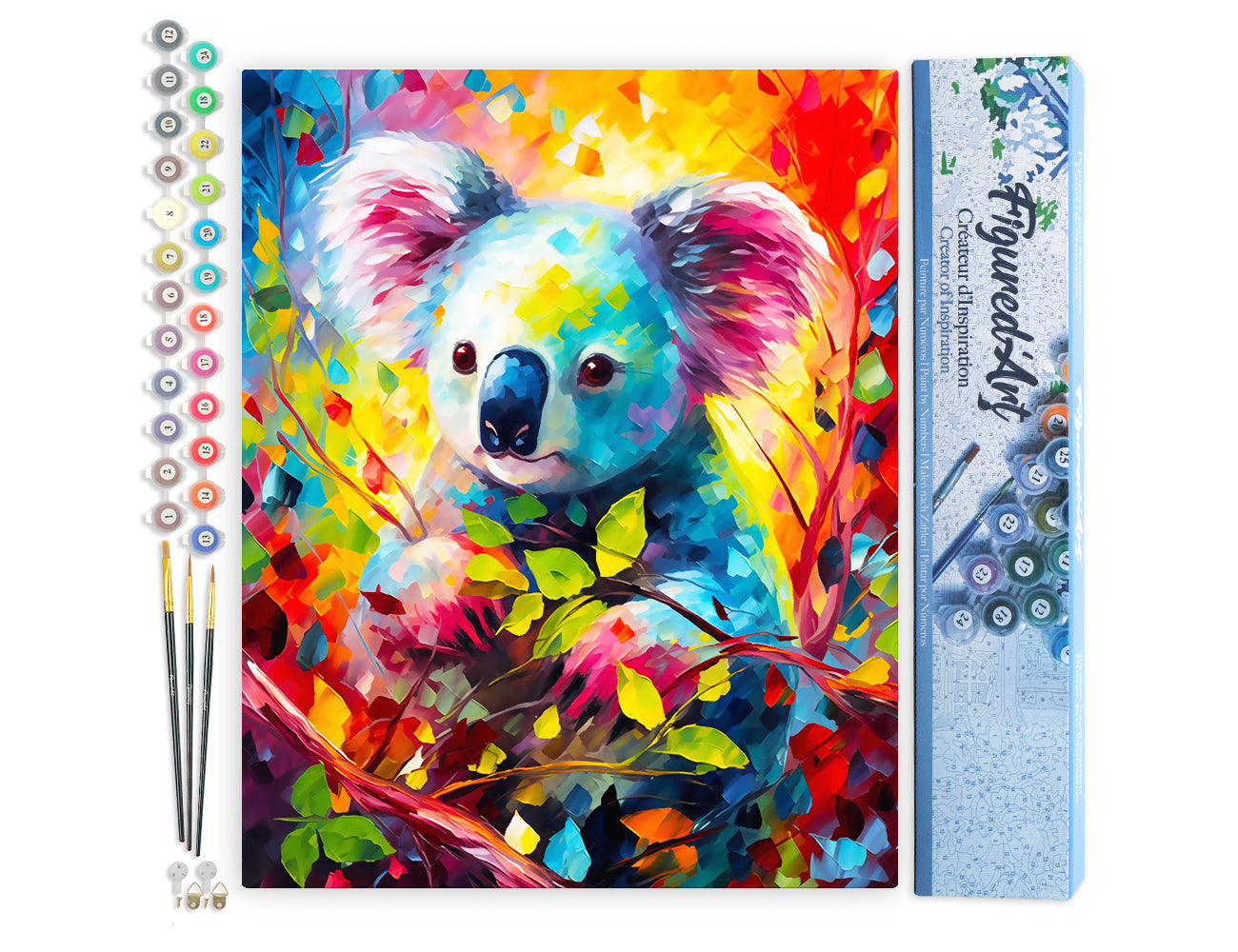 Paint by Numbers rolled - Colorful Abstract Koala
