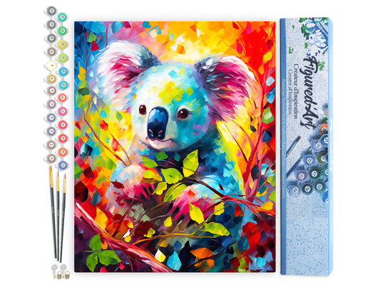 Paint by Numbers rolled - Colorful Abstract Koala