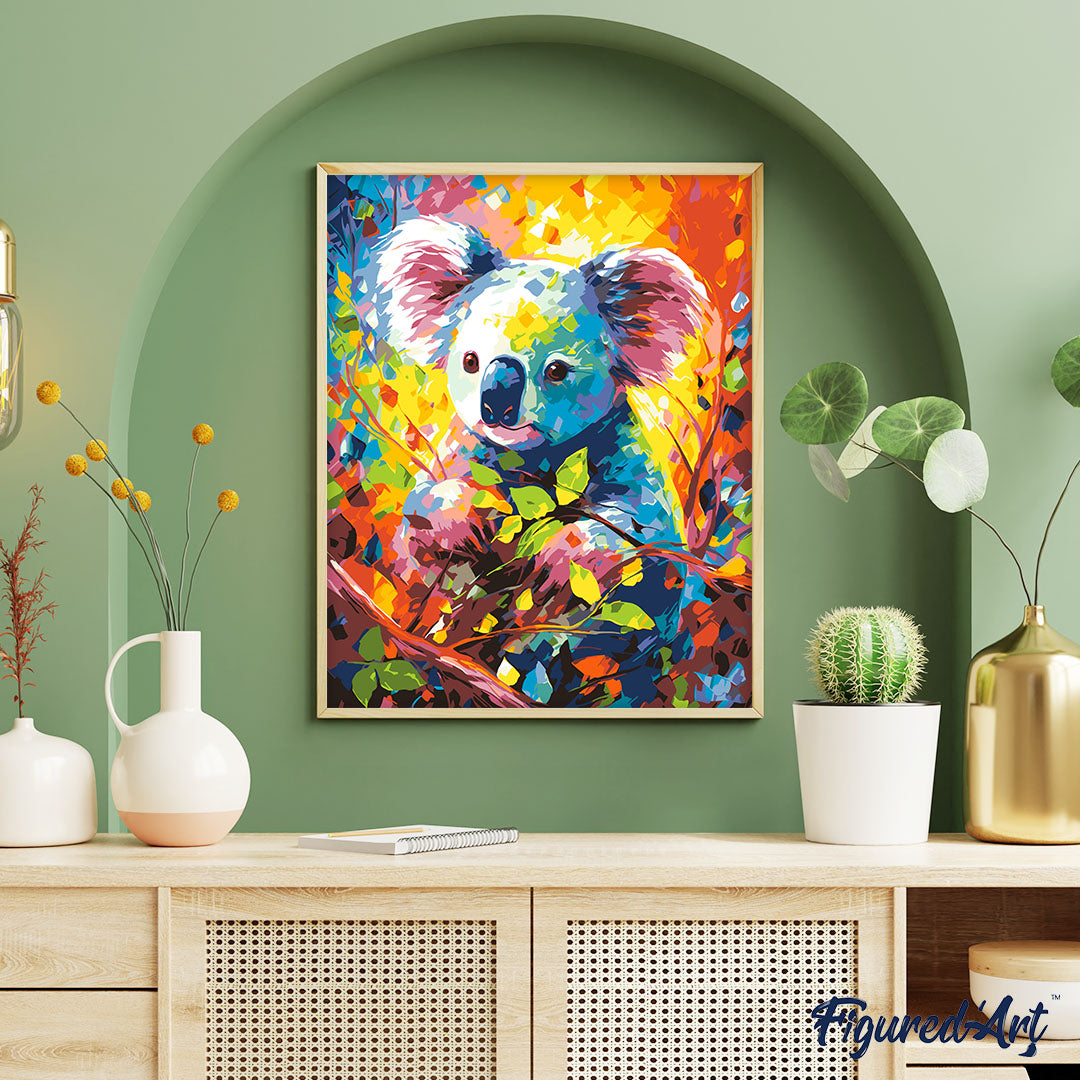 Paint by Numbers rolled - Colorful Abstract Koala