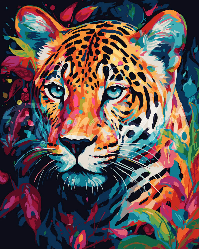 Paint by Numbers rolled - Colorful Abstract Leopard