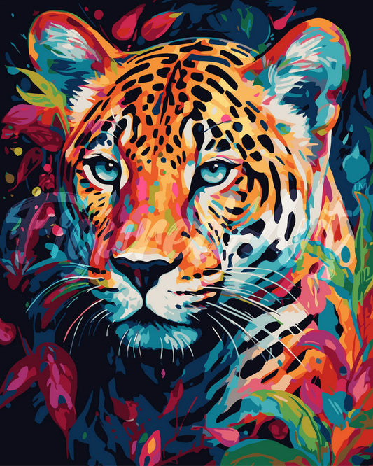 Paint by Numbers rolled - Colorful Abstract Leopard