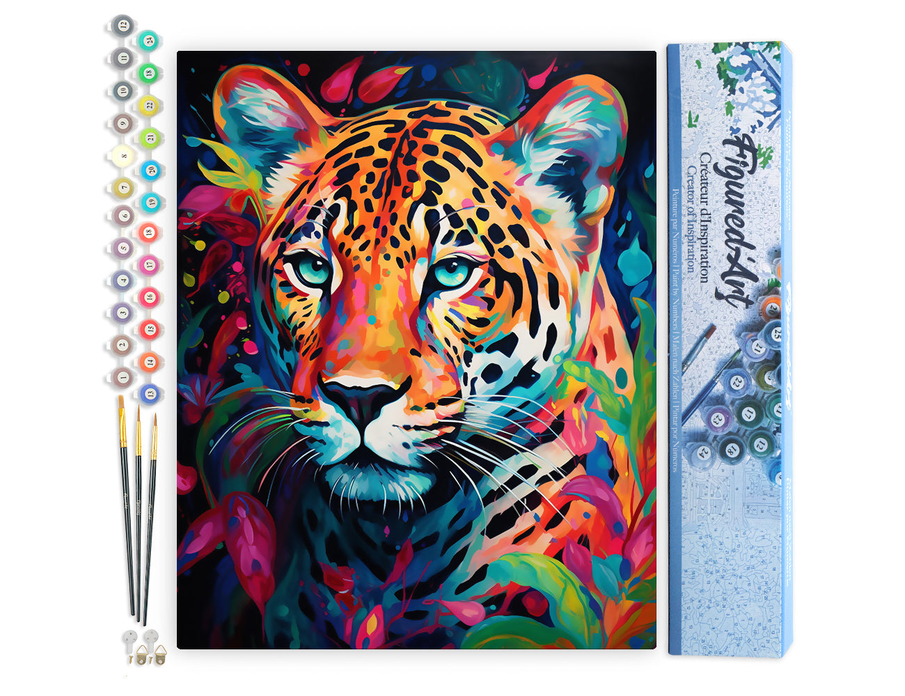 Paint by Numbers rolled - Colorful Abstract Leopard
