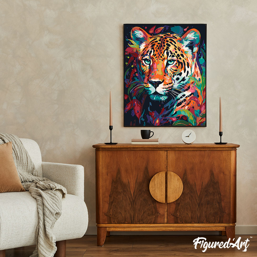 Paint by Numbers rolled - Colorful Abstract Leopard