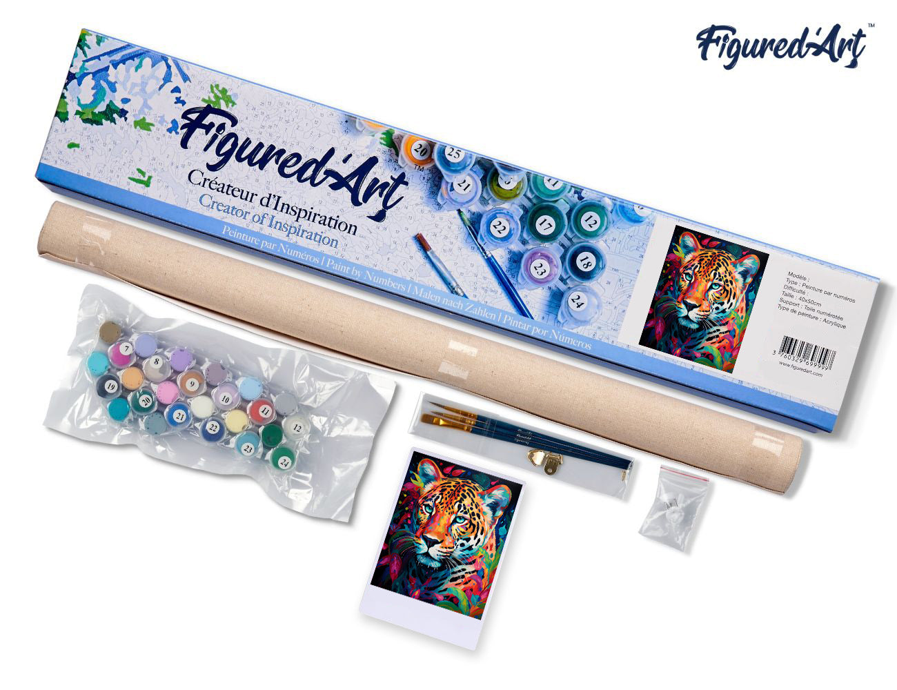 Paint by Numbers rolled - Colorful Abstract Leopard