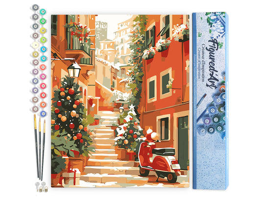 Paint by Numbers rolled - Christmas Staircase Scene