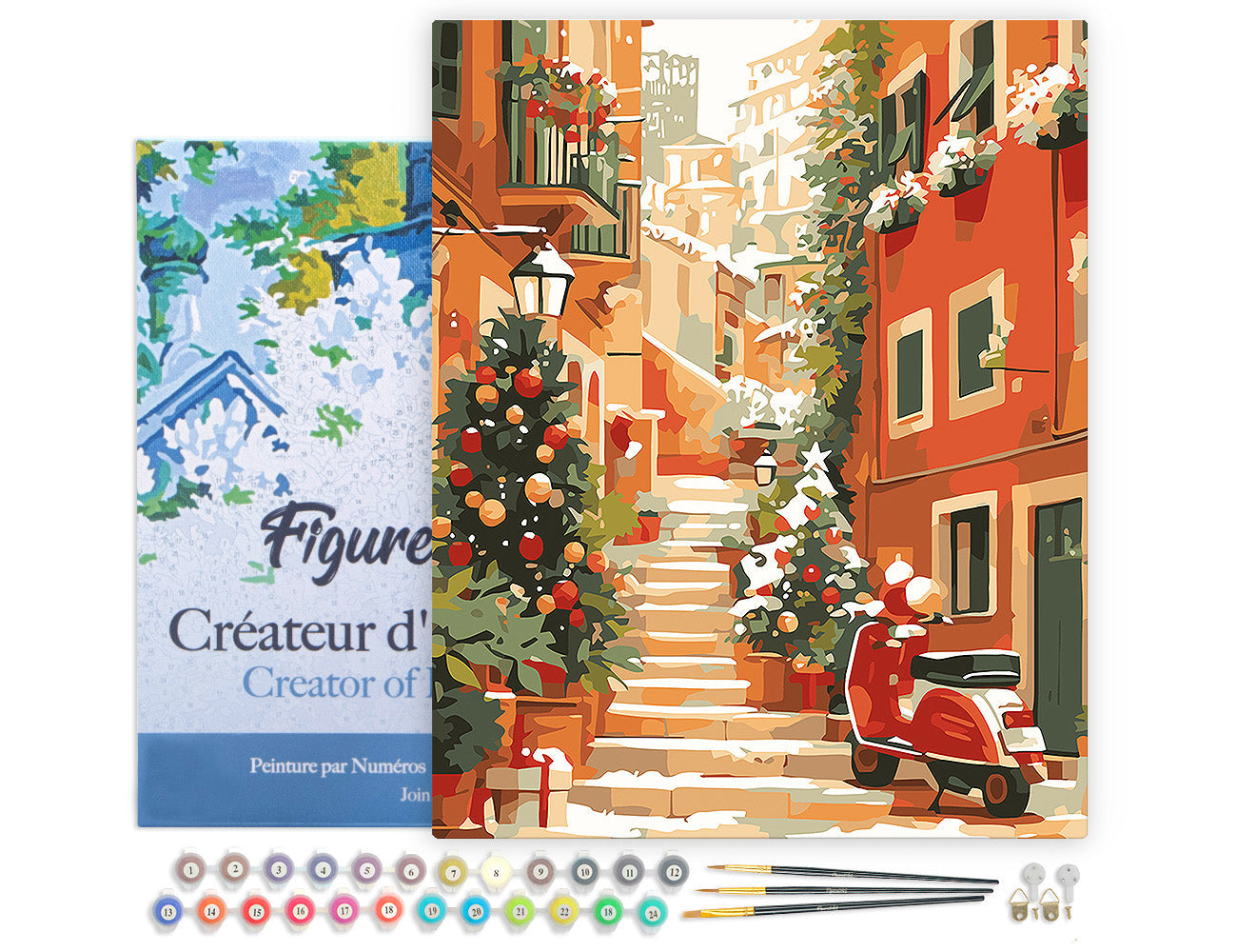 Paint by Numbers Framed - Christmas Staircase Scene