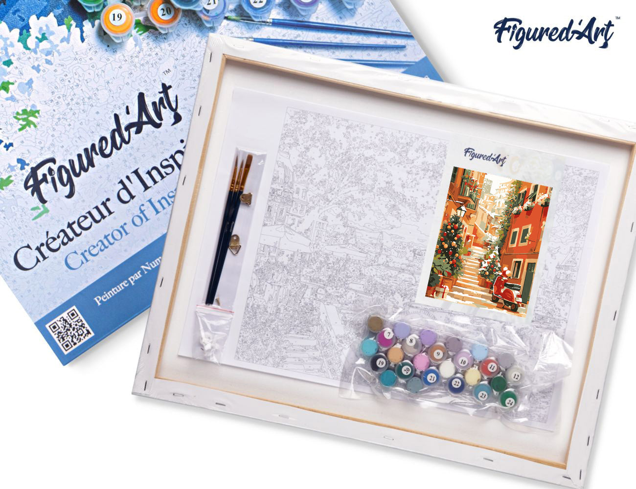 Paint by Numbers Framed - Christmas Staircase Scene