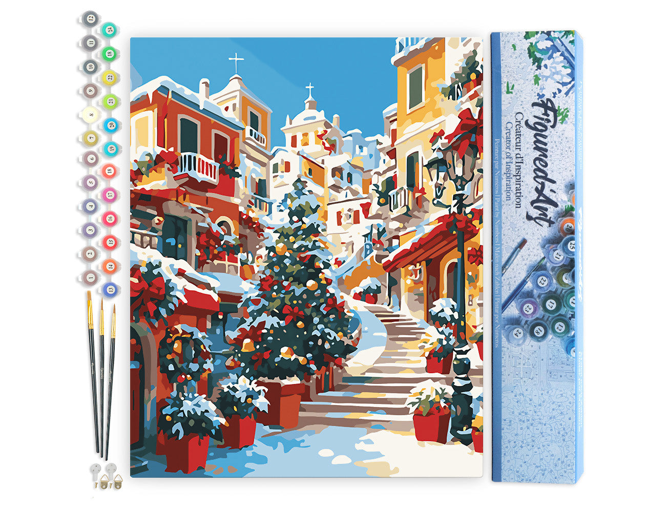 Paint by Numbers rolled - Mediterranean Christmas Village