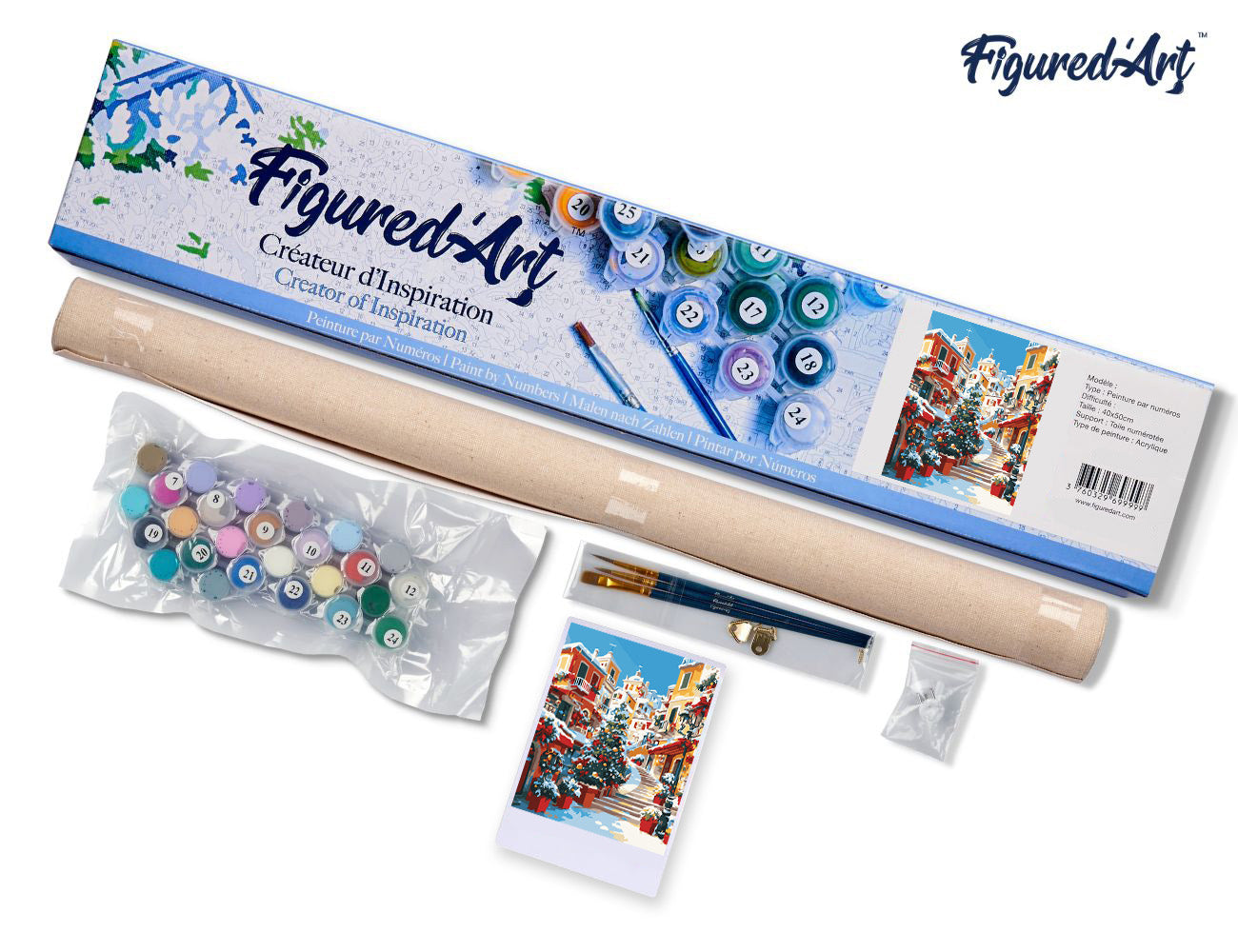 Paint by Numbers rolled - Mediterranean Christmas Village