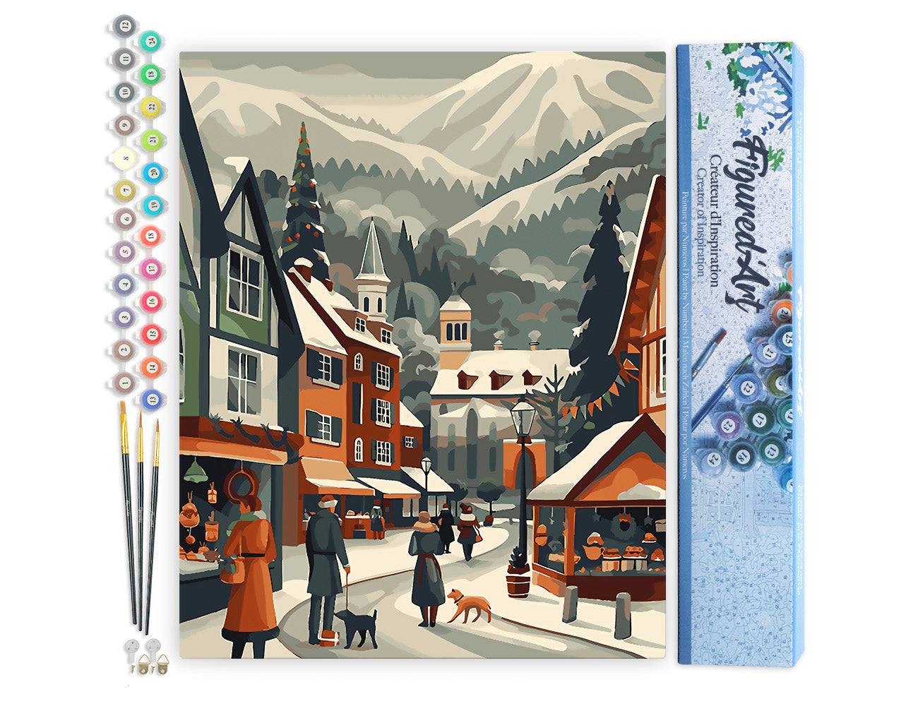 Paint by Numbers rolled - Christmas Market in the Valley