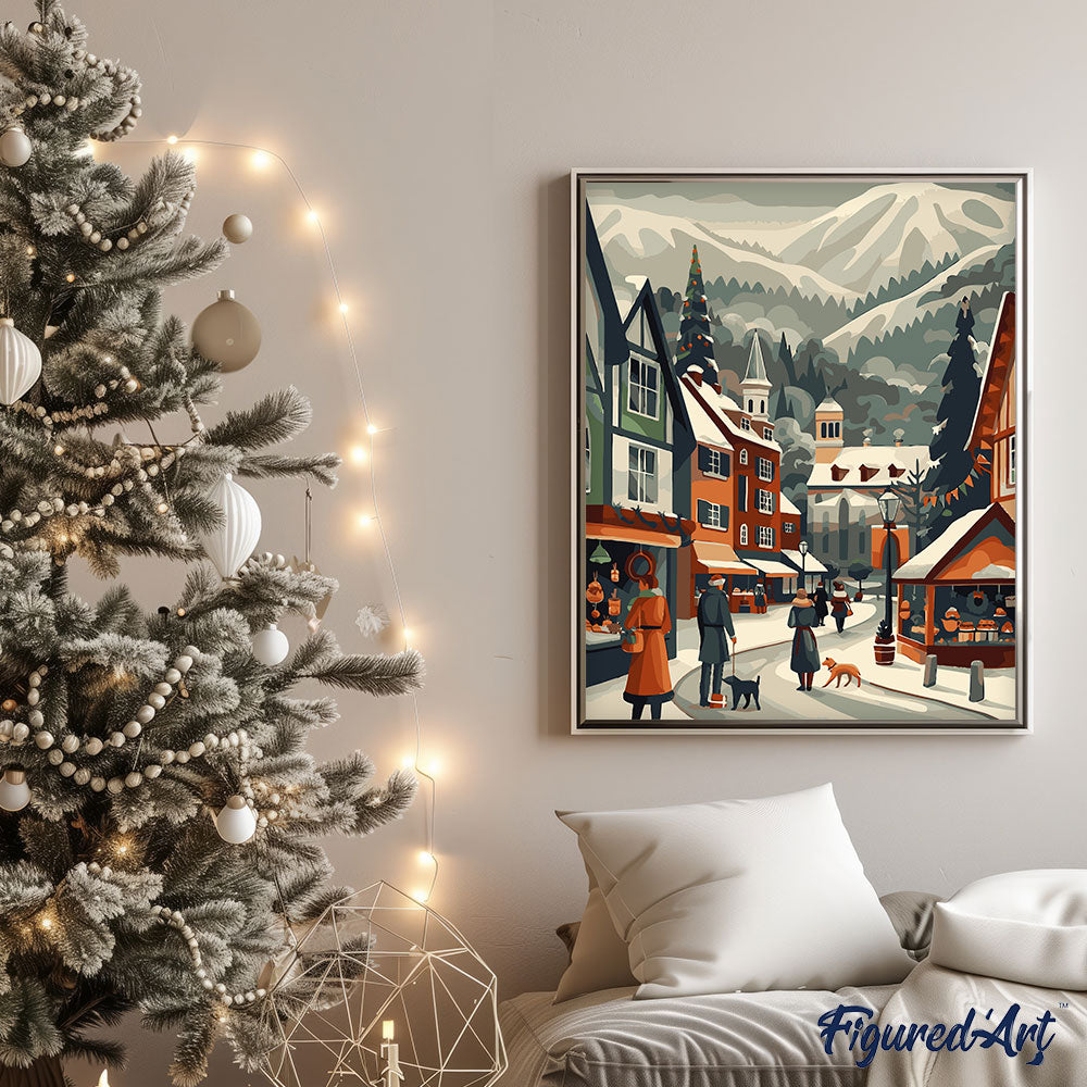 Paint by Numbers rolled - Christmas Market in the Valley