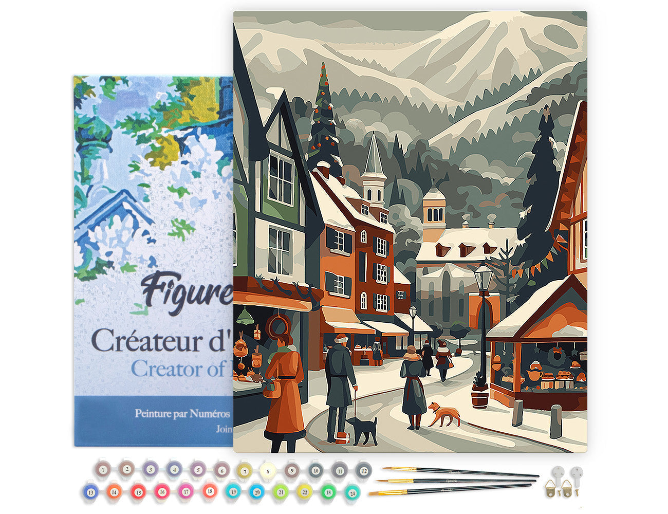 Paint by Numbers Framed - Christmas Market in the Valley