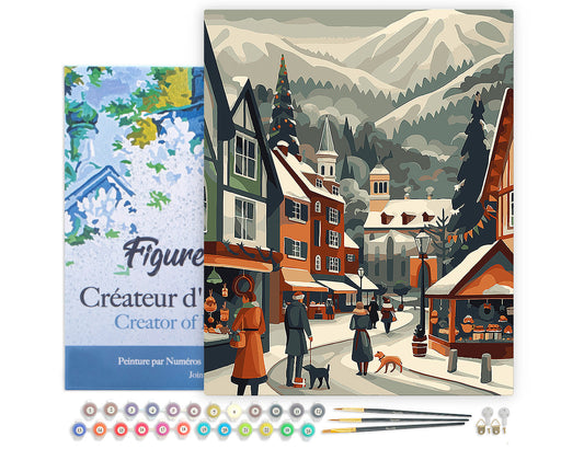 Paint by Numbers Framed - Christmas Market in the Valley
