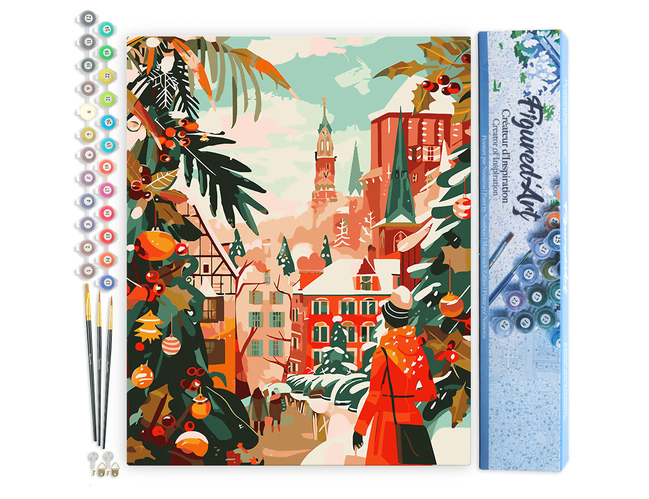 Paint by Numbers rolled - Holiday Market Scene