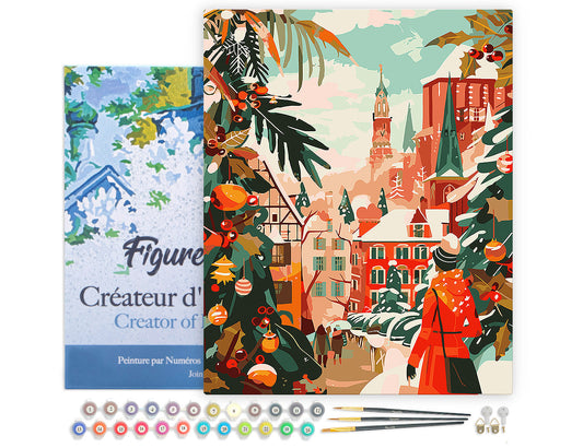 Paint by Numbers Framed - Holiday Market Scene