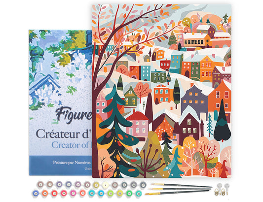Paint by Numbers Framed - Colorful Winter Village