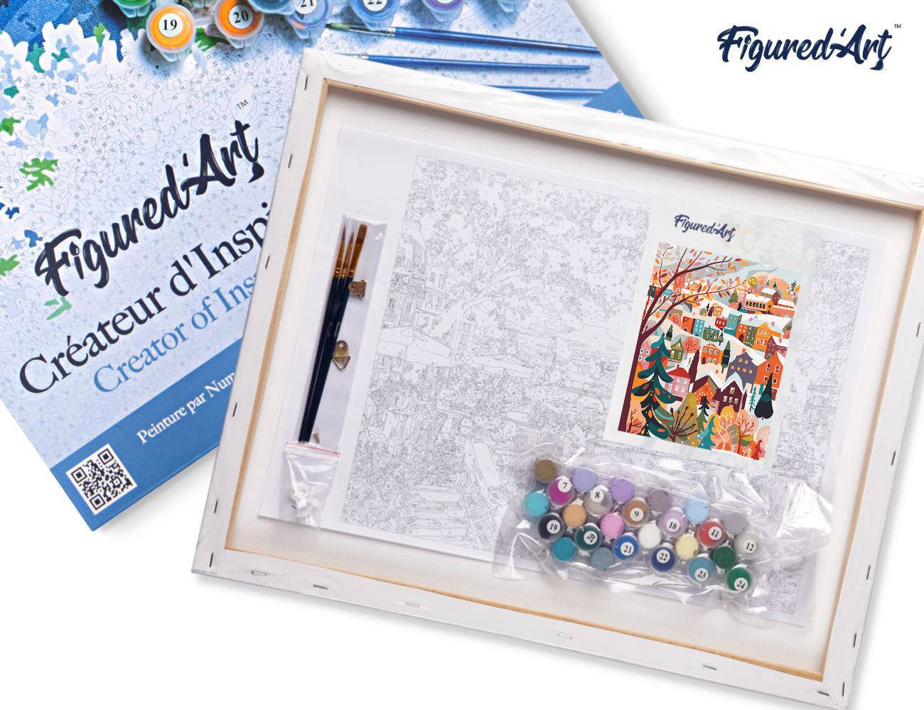 Paint by Numbers Framed - Colorful Winter Village