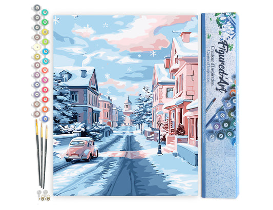 Paint by Numbers rolled - Snowy City Morning