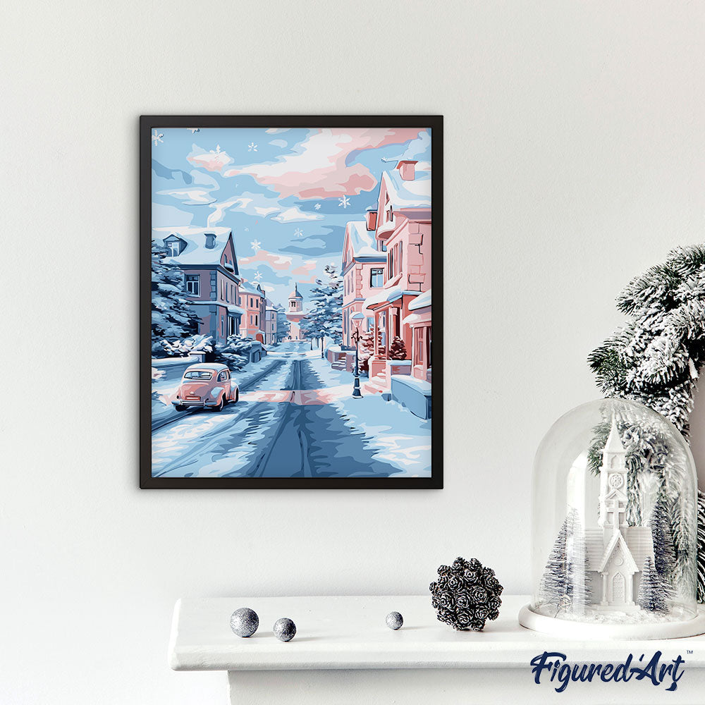 Paint by Numbers rolled - Snowy City Morning