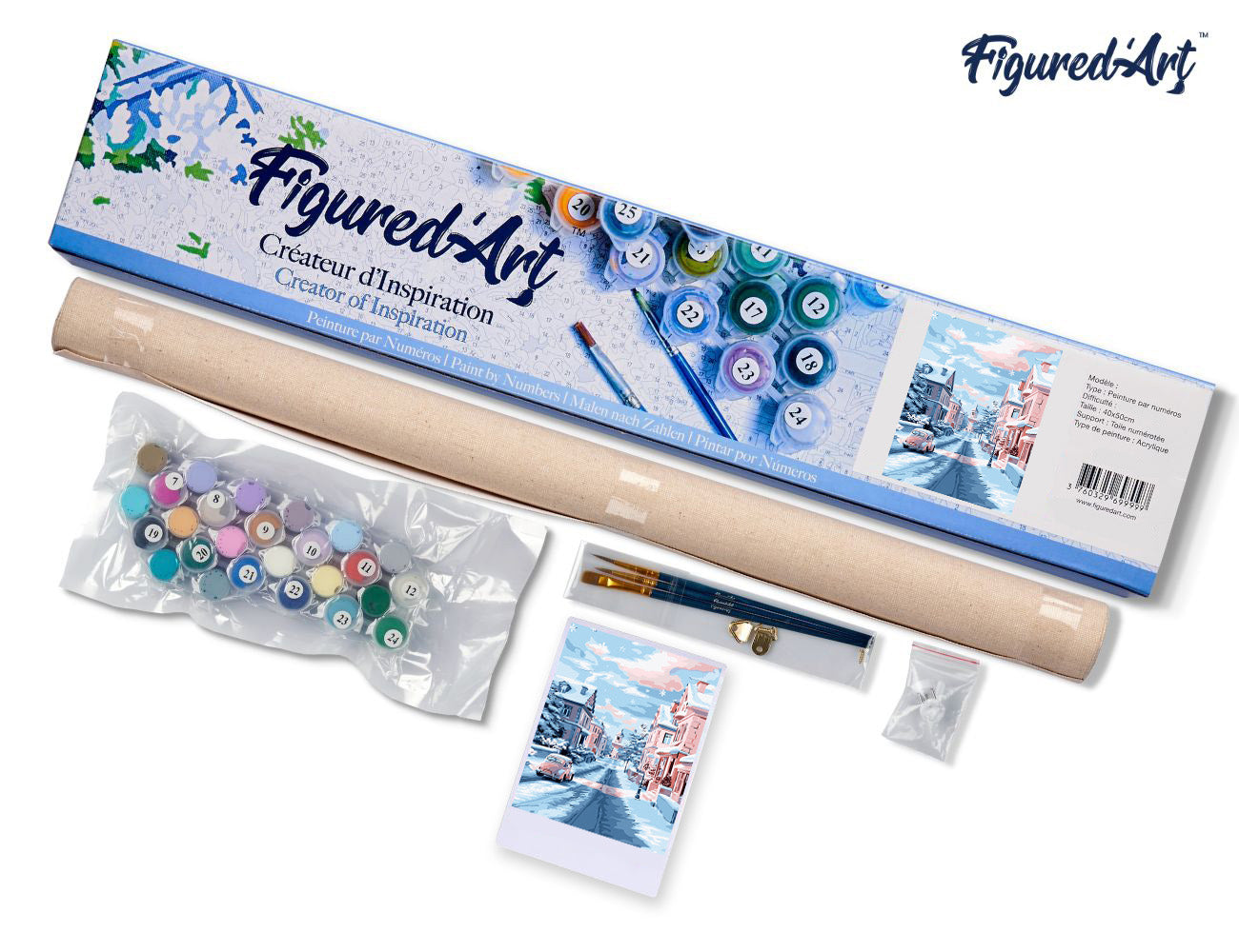 Paint by Numbers rolled - Snowy City Morning