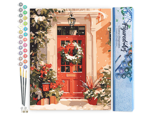 Paint by Numbers rolled - Festive Red Door