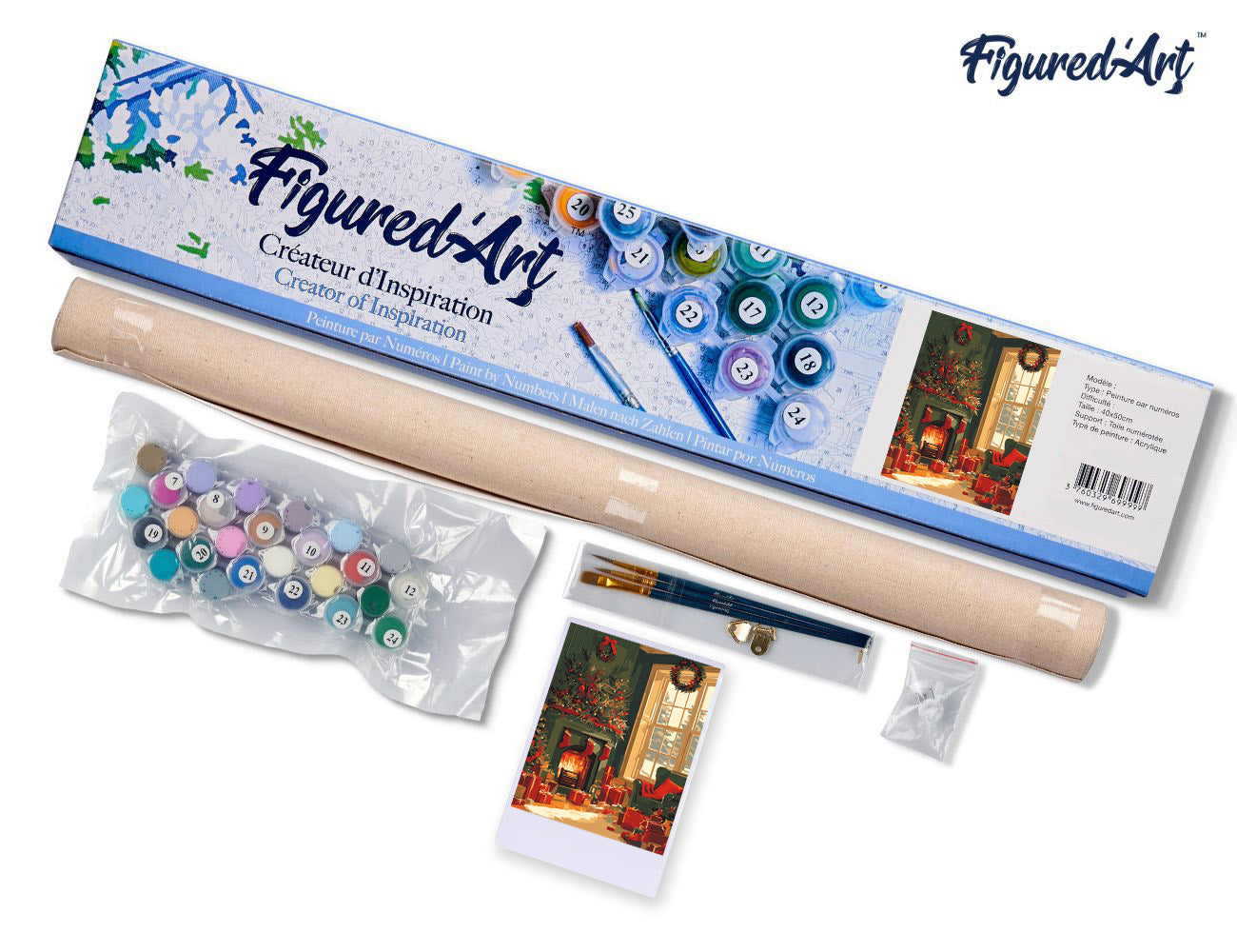 Paint by Numbers rolled - Festive Fireplace Scene
