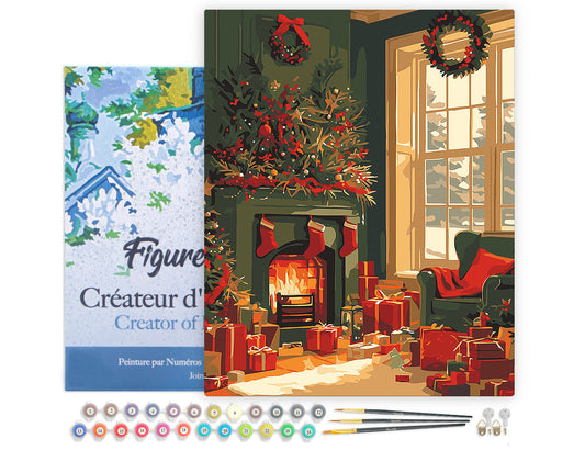 Paint by Numbers Framed - Festive Fireplace Scene