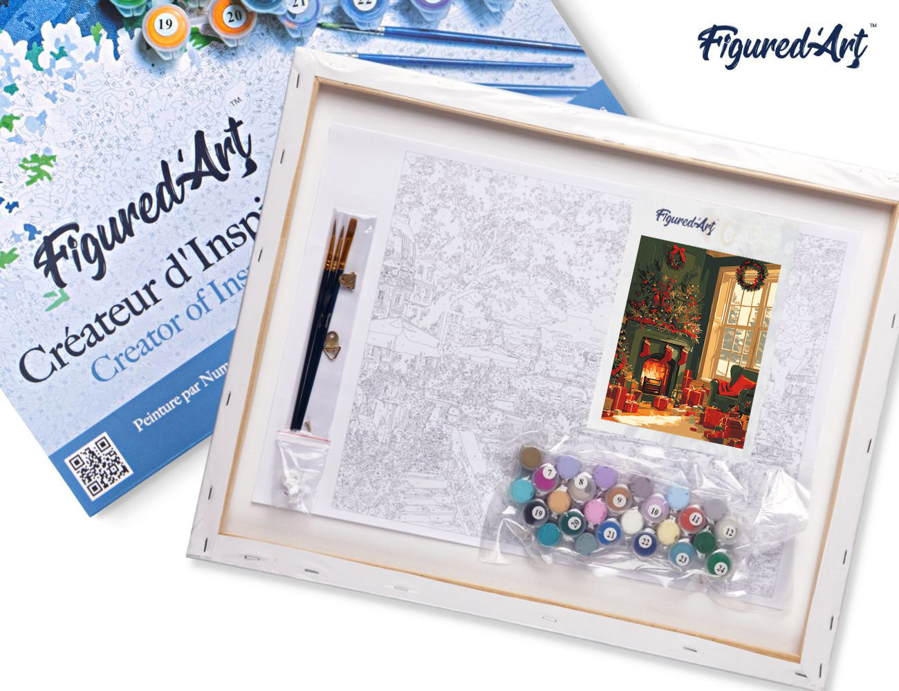 Paint by Numbers Framed - Festive Fireplace Scene