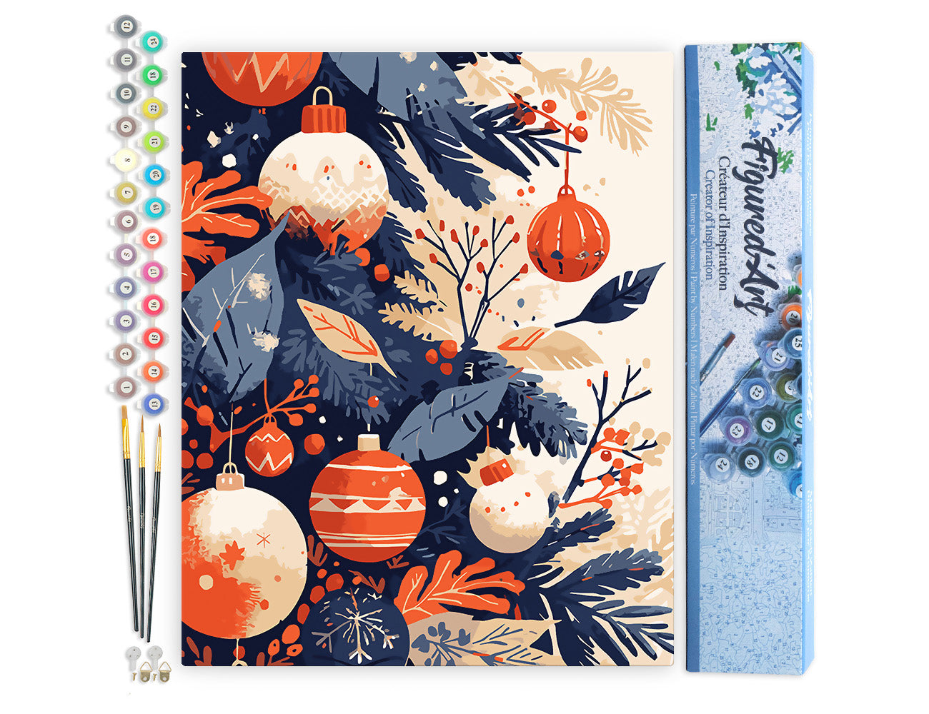 Paint by Numbers rolled - Christmas baubles