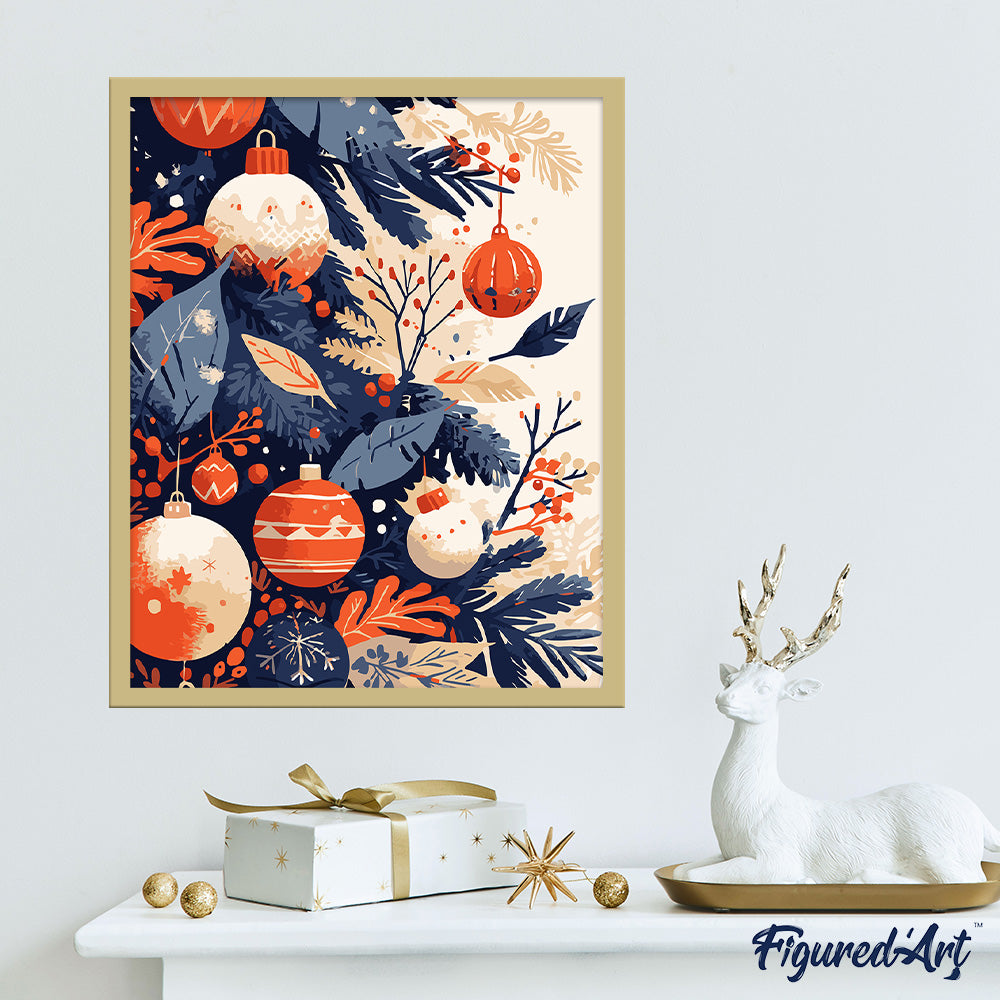 Paint by Numbers Framed - Christmas baubles