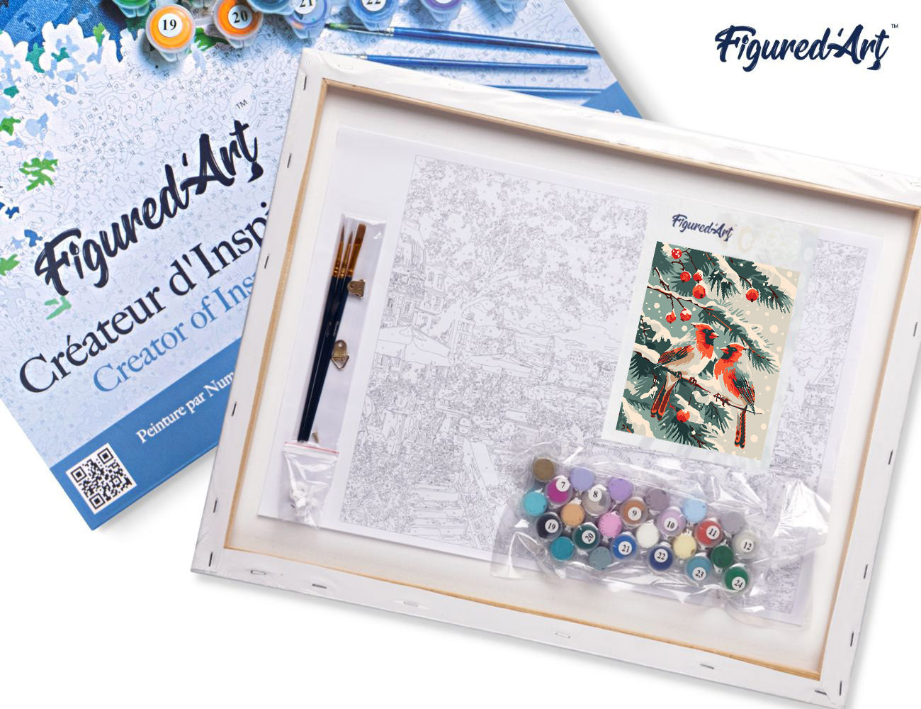 Paint by Numbers Framed - Winter Cardinals